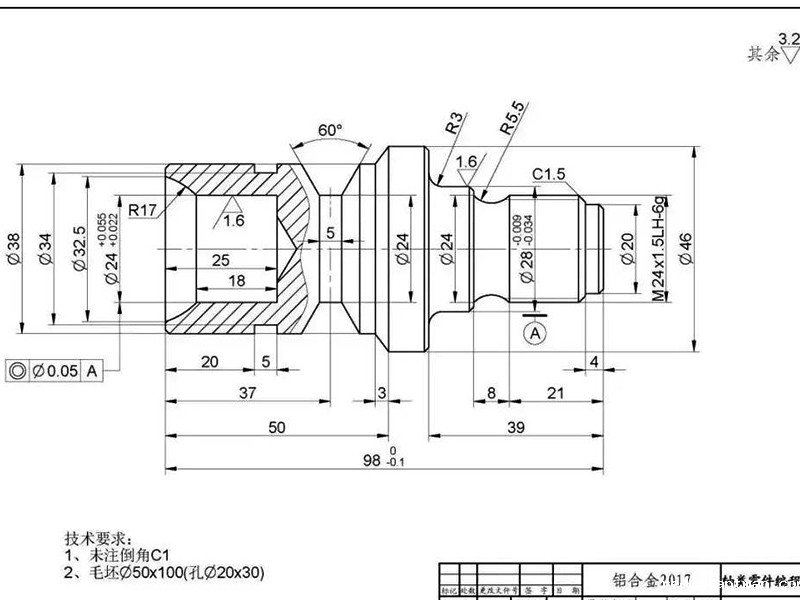 车床加工零件图纸